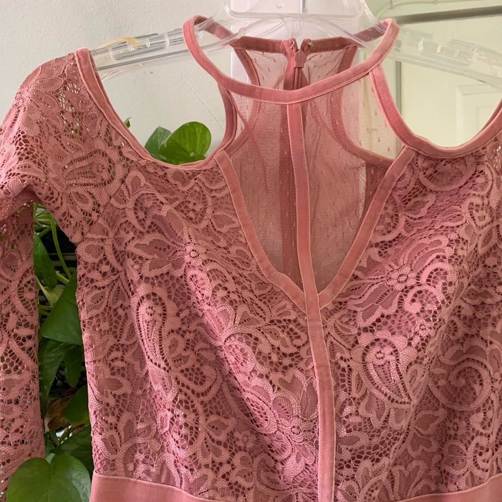 Express Lace and Velvet Dress